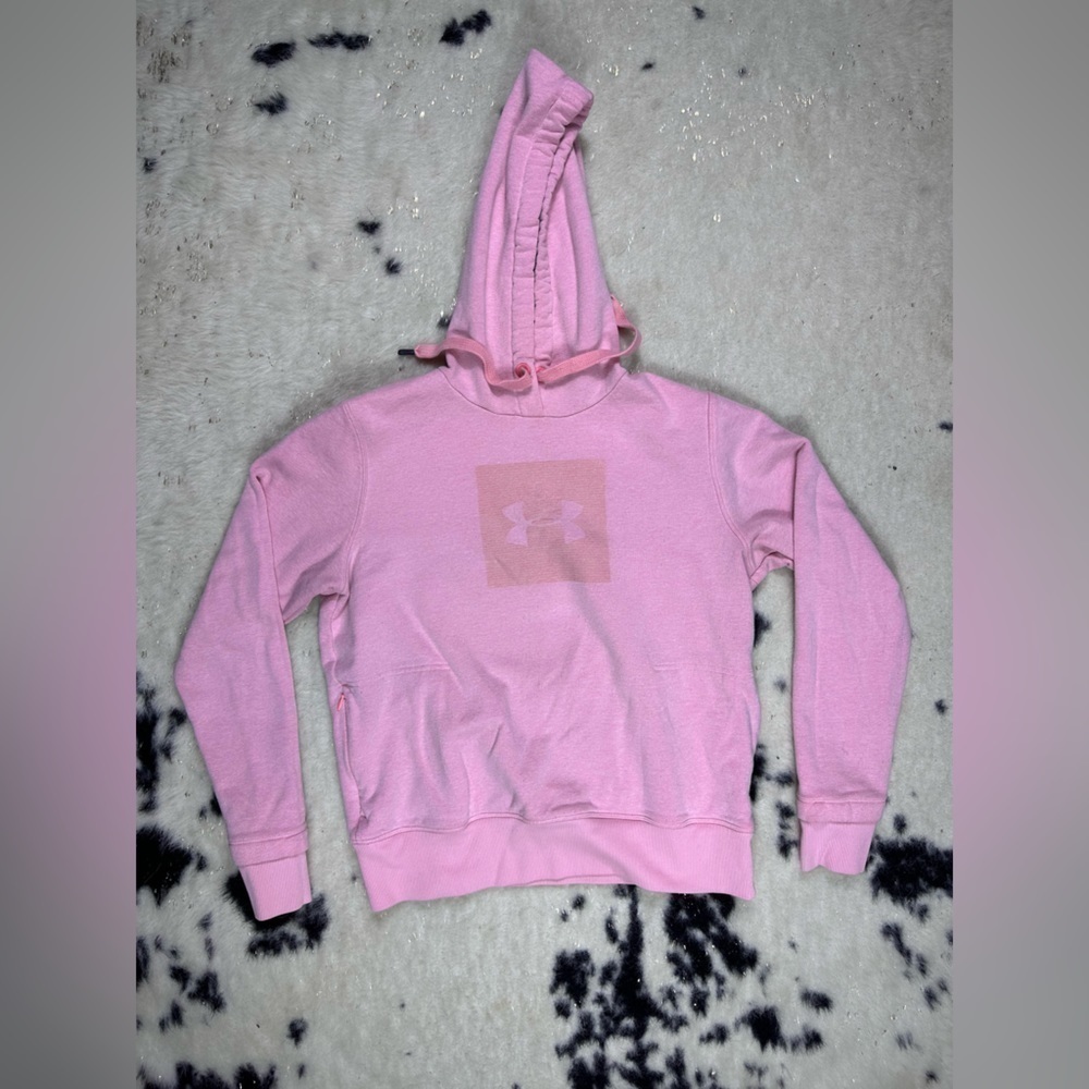 Under Armour Women’s Pink Threadborne Logo Hooded Sweatshirt Size Medium
